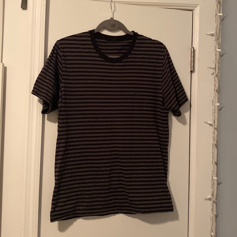 Black and Gray Striped T-Shirt